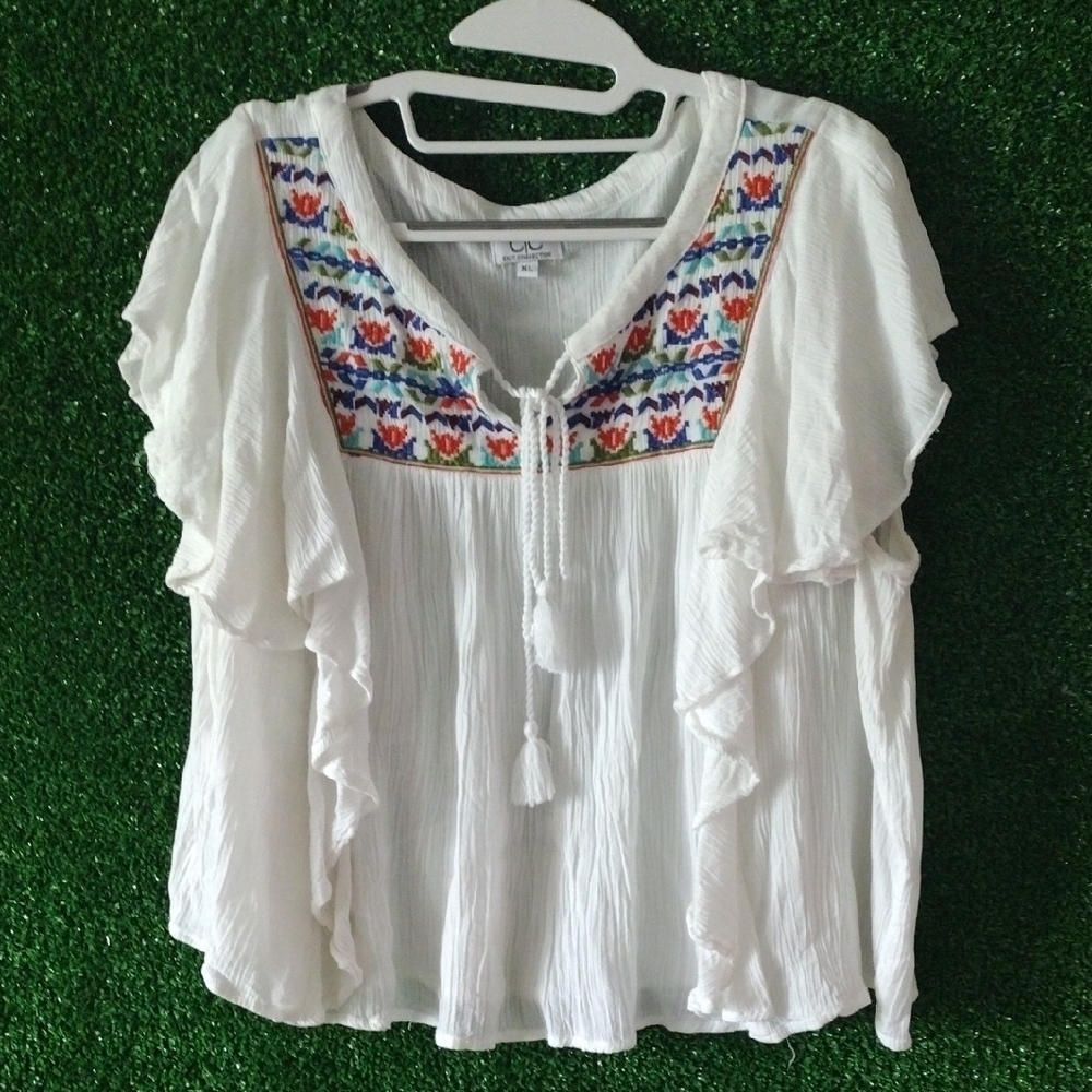 Embroidered White Blouse